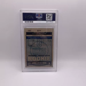 2015-16 OPC Update Marquee Rookie #U11 Connor McDavid PSA 8 Oilers RC back